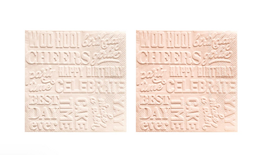Embossed Cocktail Napkins - Happy Birthday
