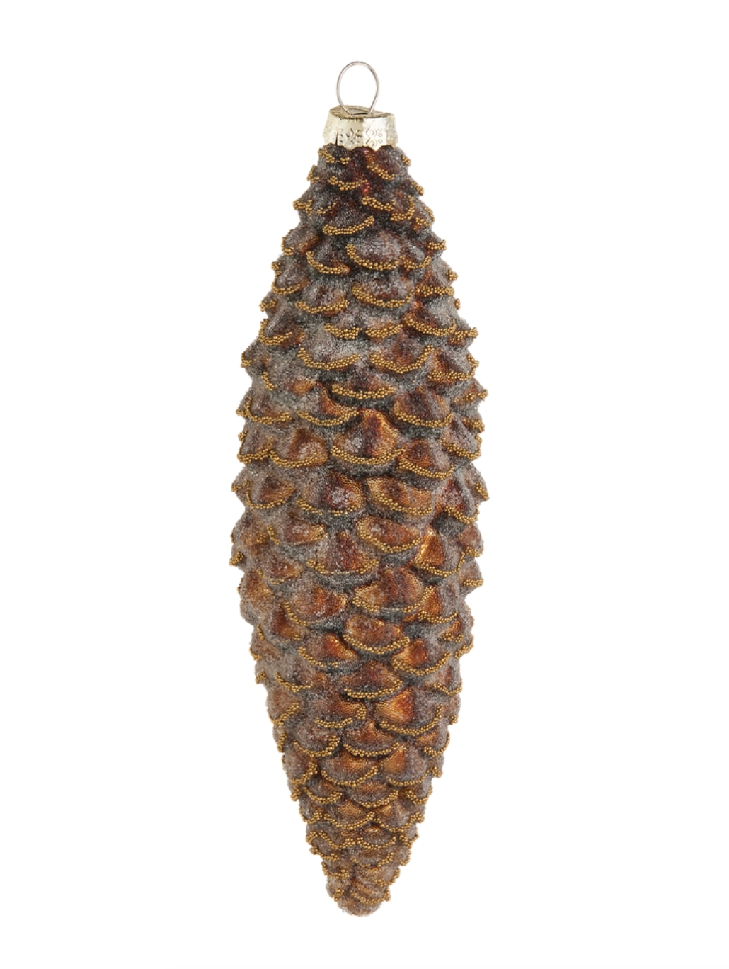 Flocked Pinecone Ornament