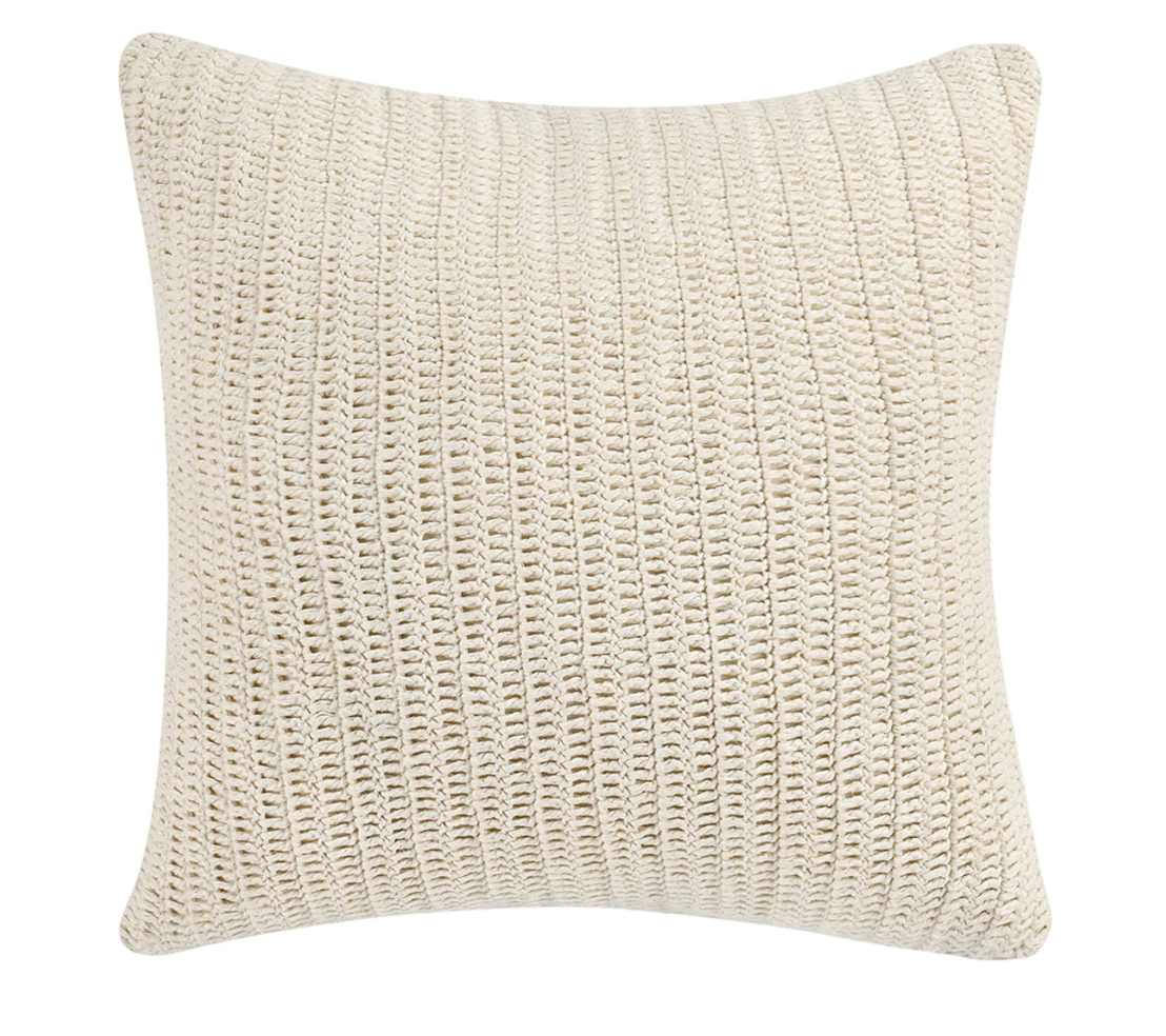 Belgian Flax Shore Pillow, Ivory
