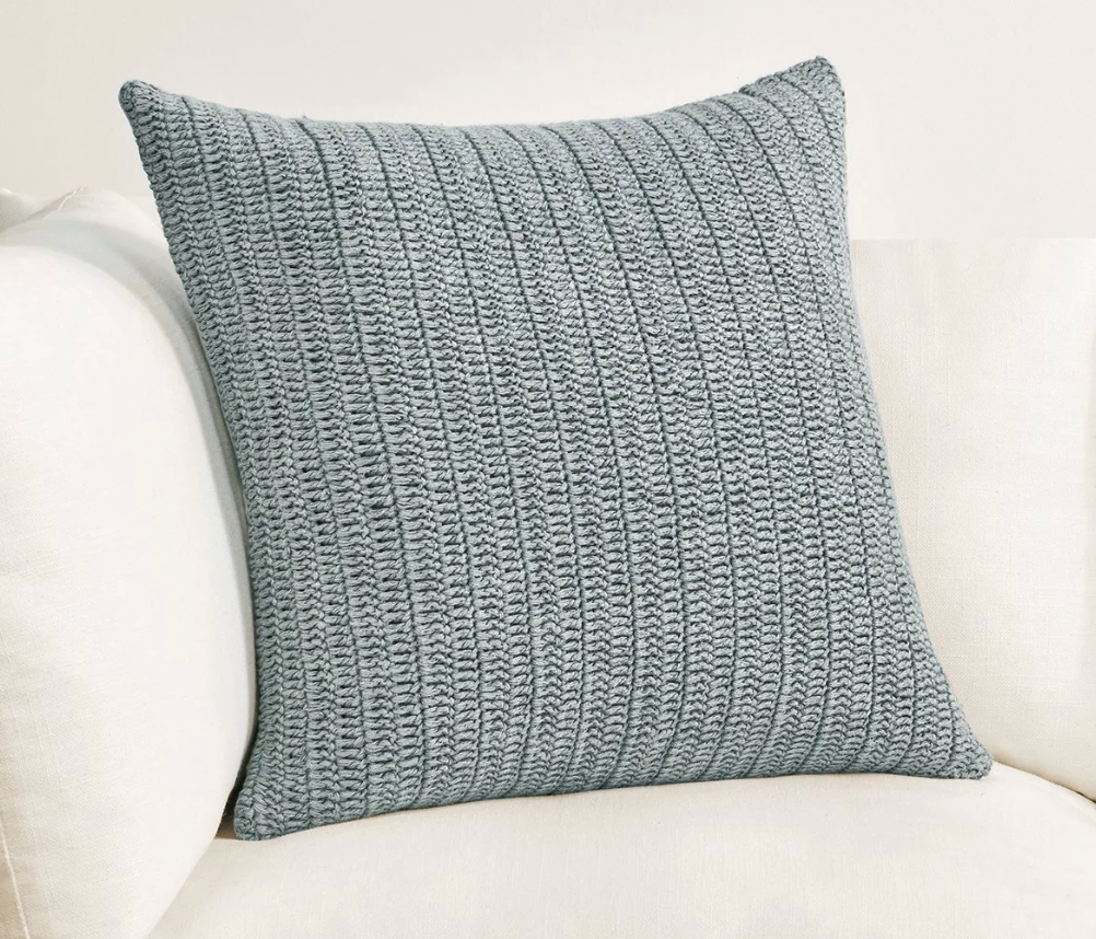Belgian Flax Shore Pillow, Sea Mist