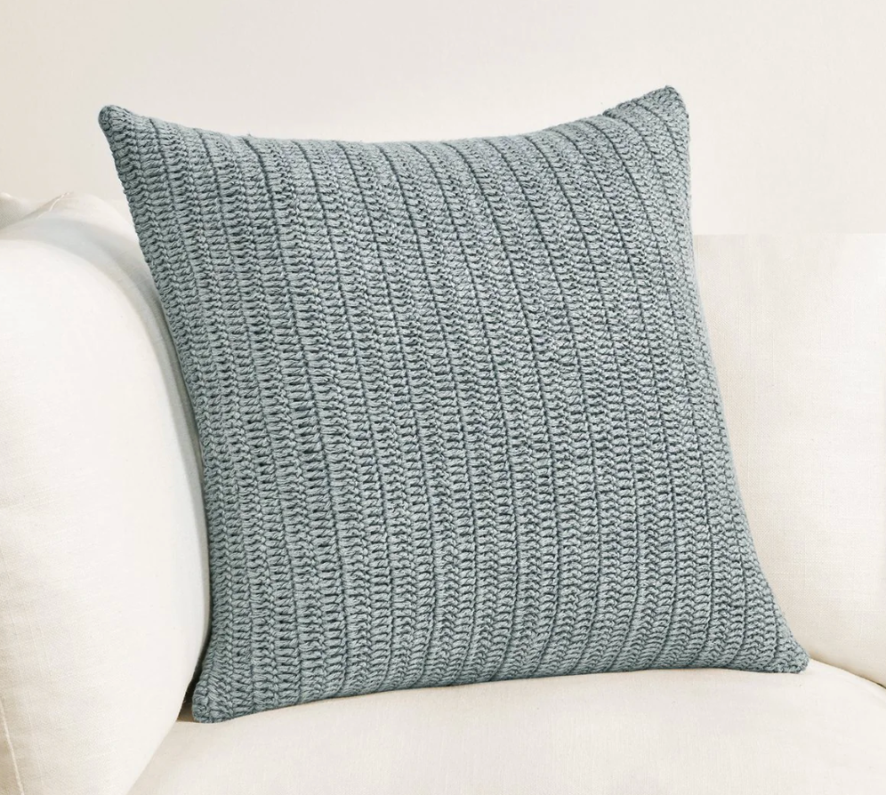 Belgian Flax Shore Pillow, Sea Mist