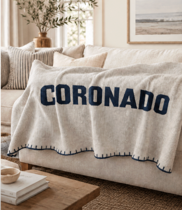 Coronado Throw Blanket with Whip Stitch Border