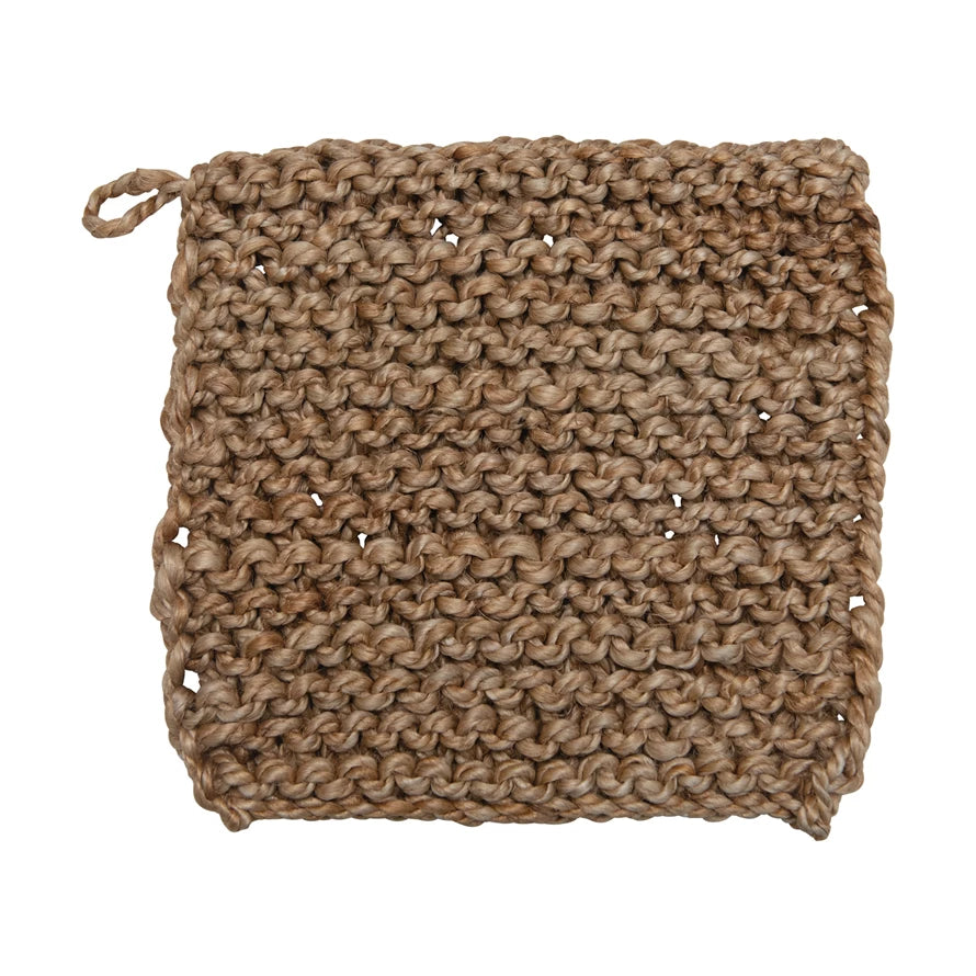 Square Jute Crocheted Pot Holder