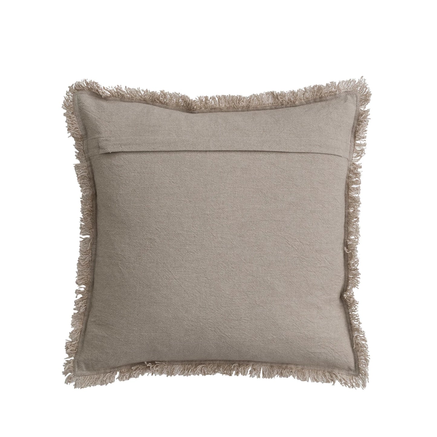 Woven Grid Pillow with Fringe, 18x18