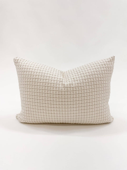 Oyster Waffle Weave Pillow