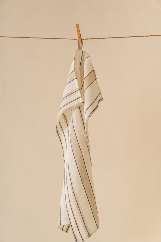 Seaside Stripe Linen Kitchen Towel