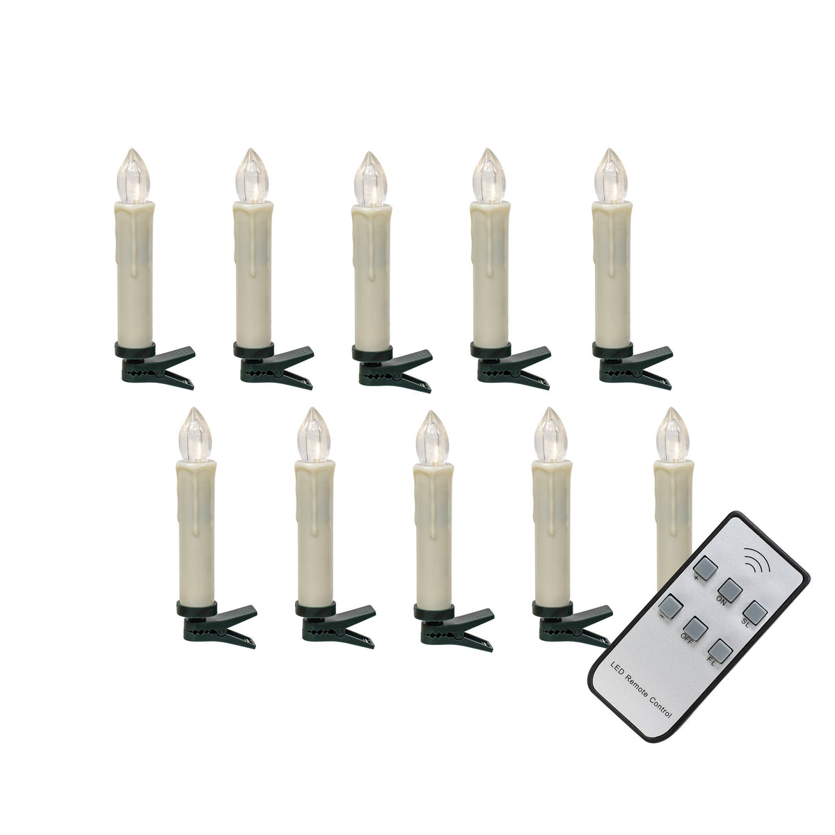 White Clip on Candle With Remote