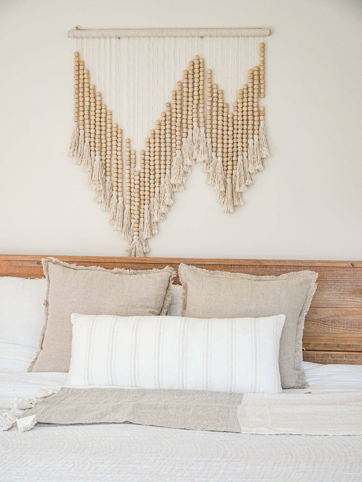 Khaki Fringe Linen Pillow