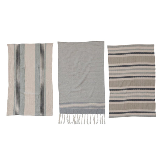 Striped Cotton Tea Towels, Set of 3