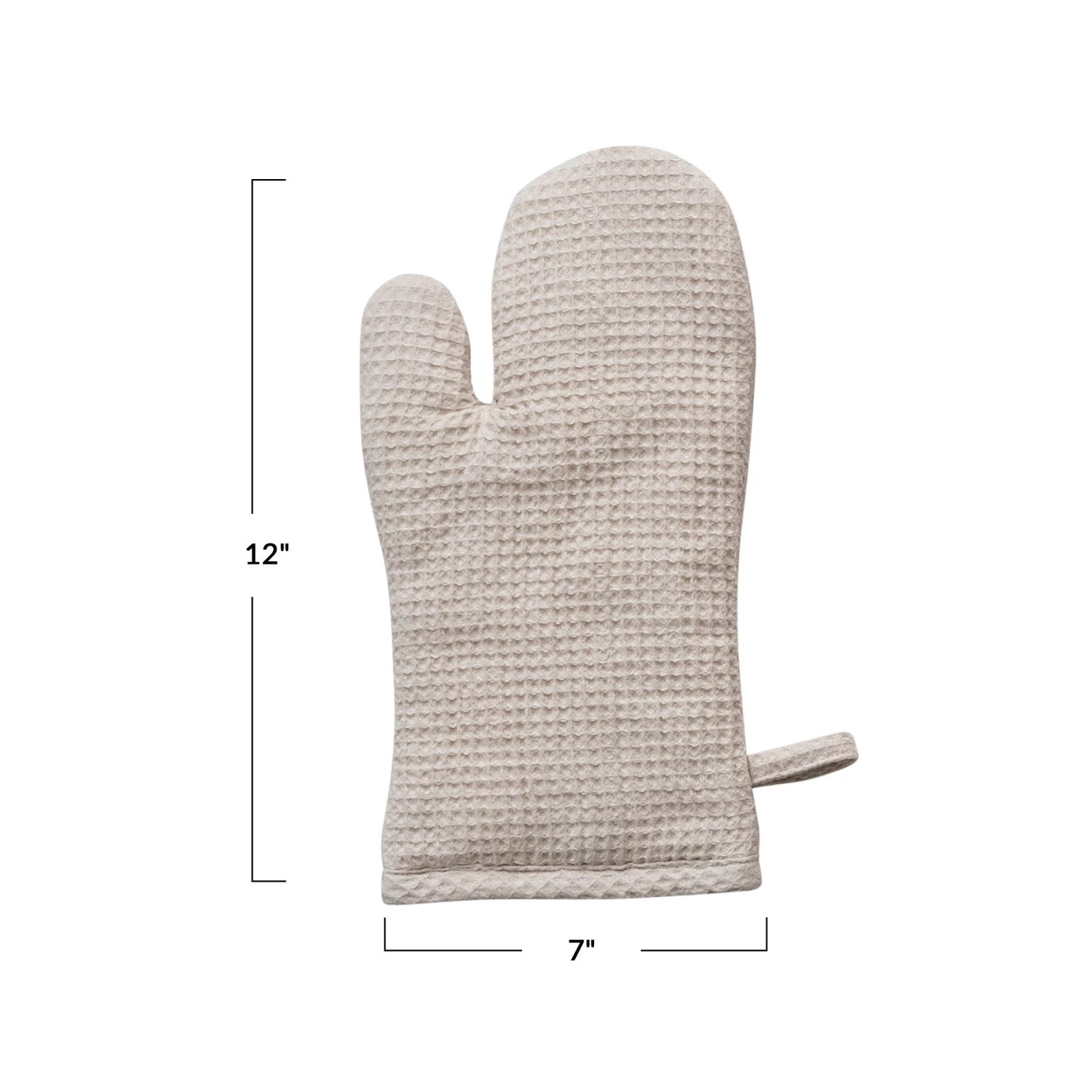 Woven Linen + Cotton Waffle Oven Mitt