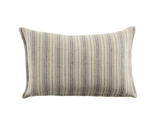 Linen Ticking Stripe Pillow, Periwinkle