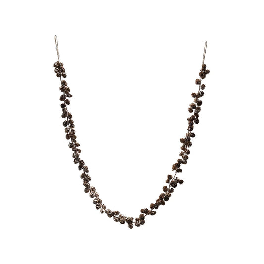 Pinecone Garland with Glitter & Jute Cord, Natural
