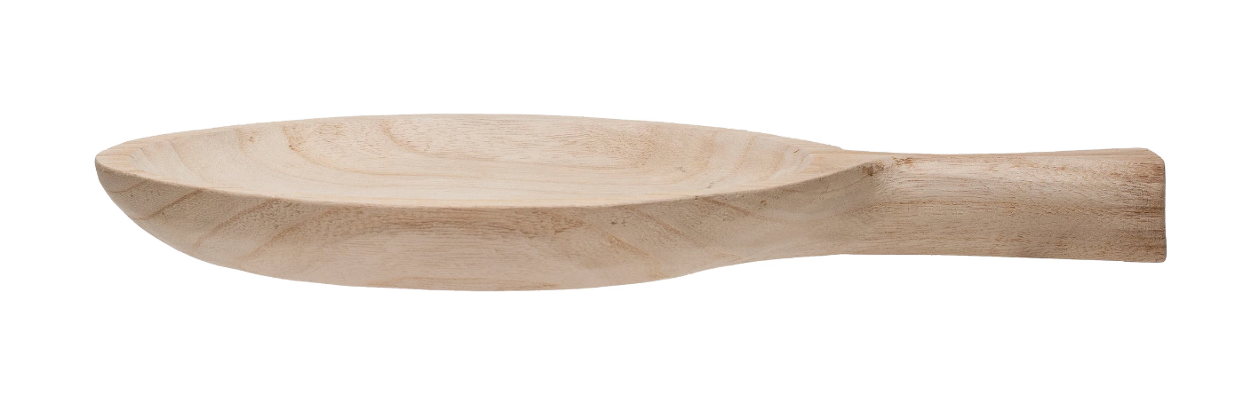 Hand-Carved Paulownia Wood Tray