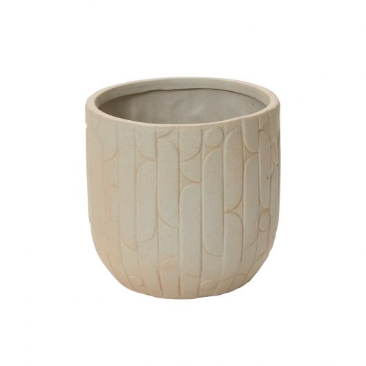 Ceramic Tan Pot with Pattern